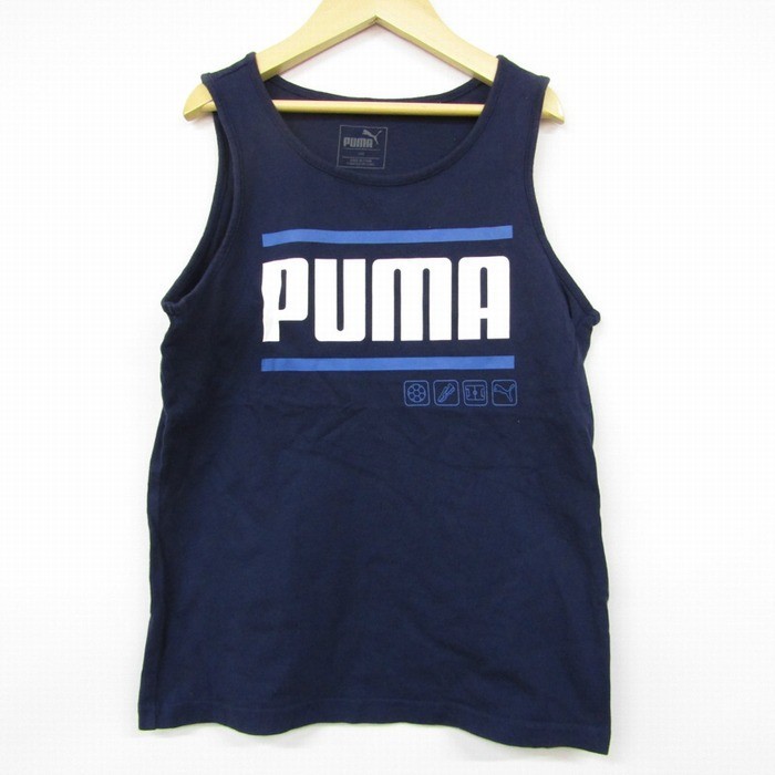  Puma майка Logo принт tops спортивная одежда для мальчика 140 размер темно-синий Kids ребенок одежда PUMA