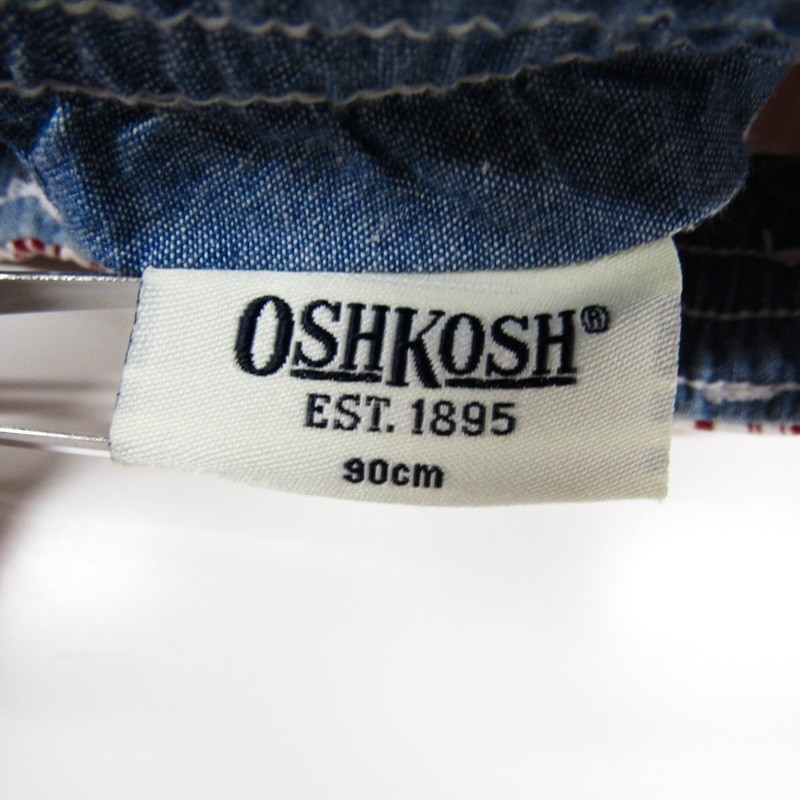 オシュコシュ 台形スカート デニム ストライプ 裾フリンジ 女の子用 90サイズ 赤 ベビー 子供服 OSHKOSH_画像3