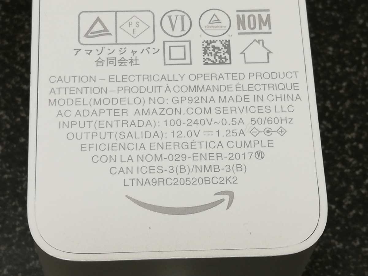 ■即決■Amazon ACアダプター「GP92NA」DC12V-1.25A■_画像2