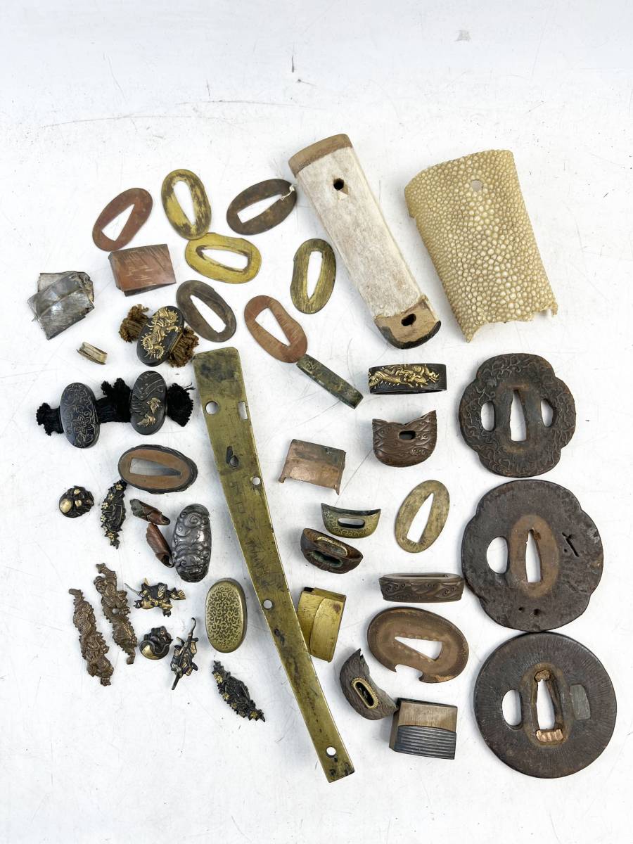 時代物 武具 鍔 刀装具 日本刀部品 金象嵌 まとめ 1円スタート 古美術