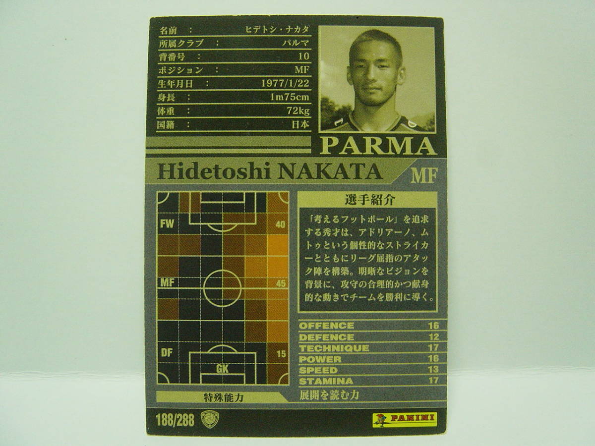 ■ WCCF 2002-2003 SP 黒 ヒデトシ・ナカタ　中田英寿 1977 Hidetoshi Nakata　Parma Calcio 02-03_画像4