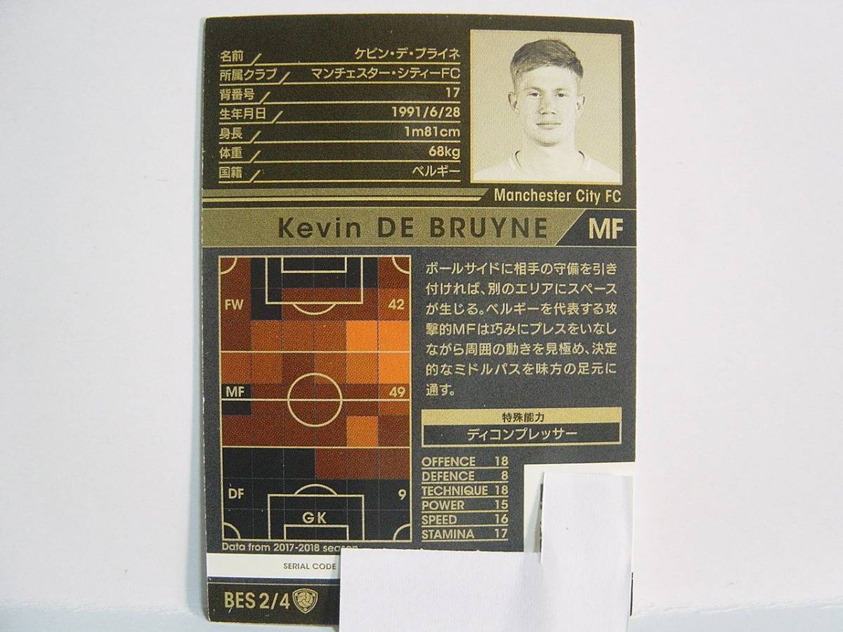 WCCF 2017-2018 BES ケビン・デ・ブライネ Kevin De Bruyne 1991 Belgium Manchester City FC 17-18 Belgian Superstarsの画像2