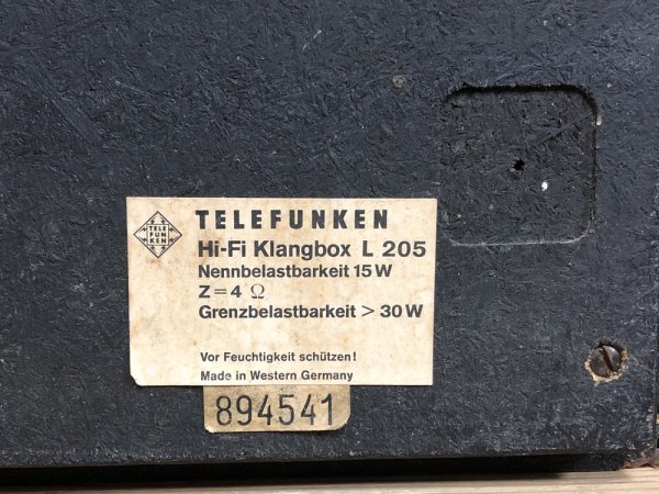 TELEFUNKEN HiFi-Klangbox L205 西ドイツ 1970年頃 テレフンケン TELEFUNKEN HiFi-Klangbox L205 西ドイツ 1970年頃 テレフンケン