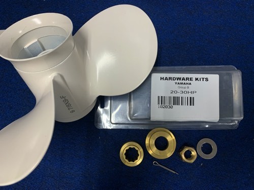 YAMAHA 20-30hp 9-7/8x9 aluminium propeller & installation parts set 