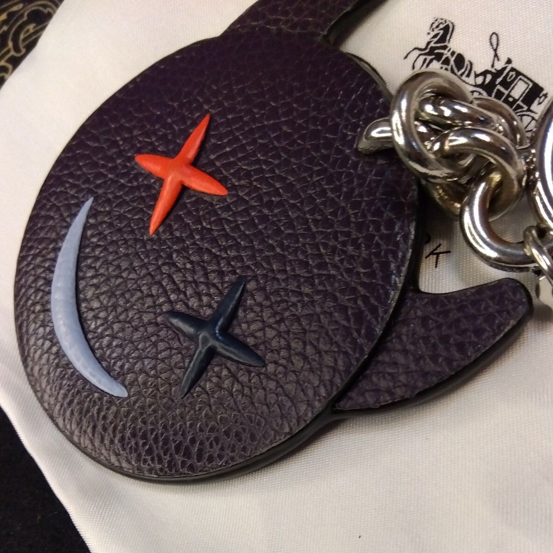 コーチ COACH 顔文字 レザー キーホルダー/チャーム【美品 コーチ COACH 顔文字 レザー キーホルダー/チャーム【美品