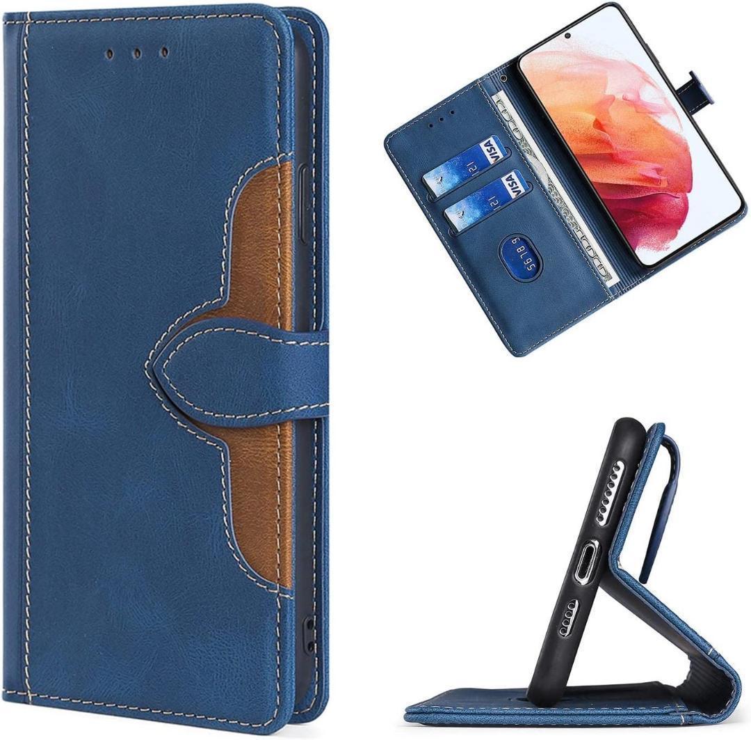 iphone 14ProMax notebook type case top class. hand .. high class original leather manner polite out .. blue 