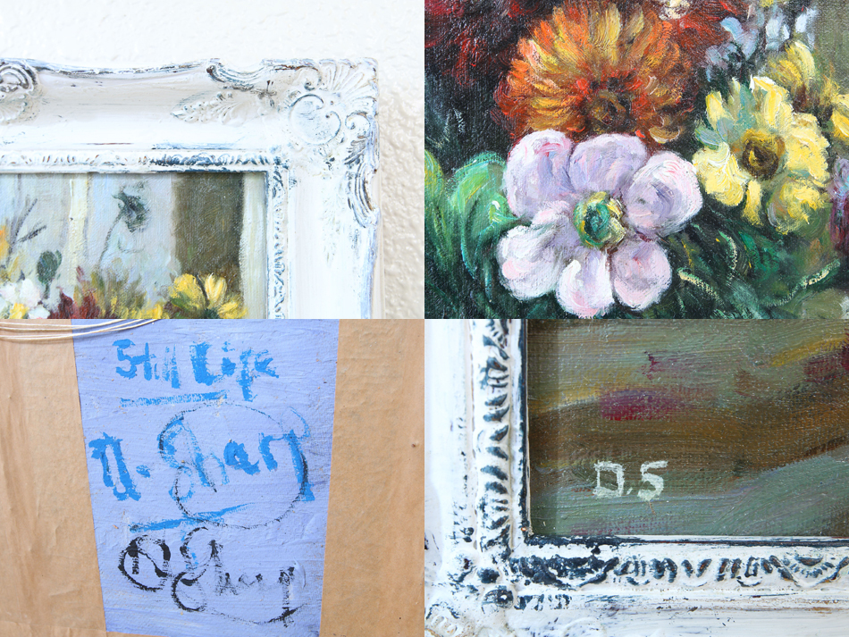 【定価20％オフ】メンテ済み！フランス／西洋画 1950年代　静物／植物画Still Life / oil painting 