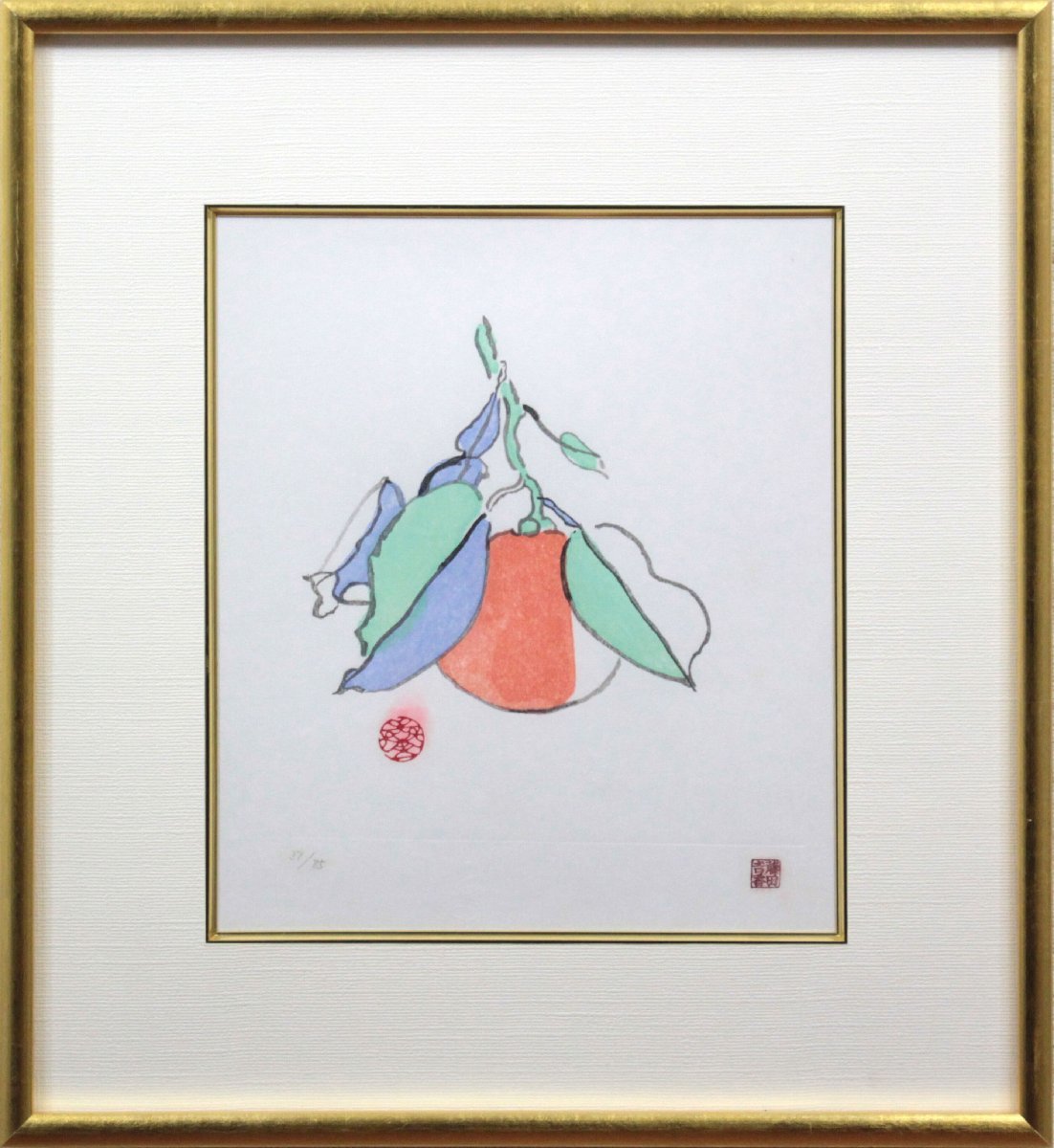 藤田吉香『橙』木版画【真作保証】 絵画 - 北海道画廊_画像1