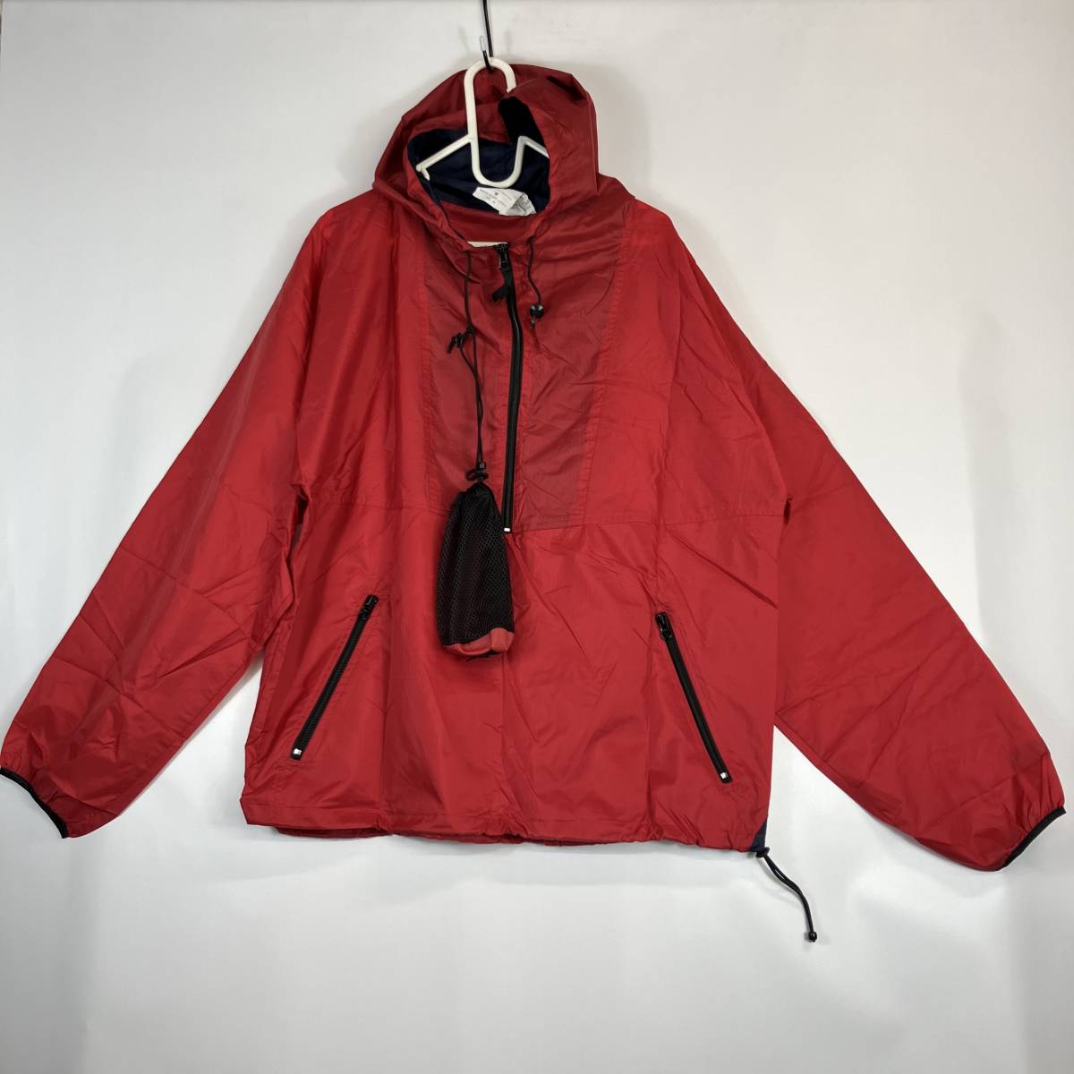 ヘリーハンセン 90s ナイロンアノラックパーカー レッド Ｍサイズ Ｈｅｌｌｙ　Ｈａｎｓｅｎ パッカブル