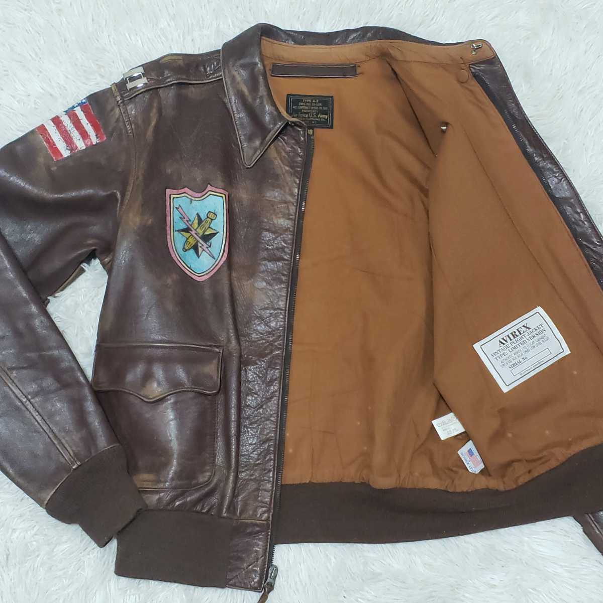 中古】 フライトジャケット 限定品 487th AVIREX 柴田恭兵着用