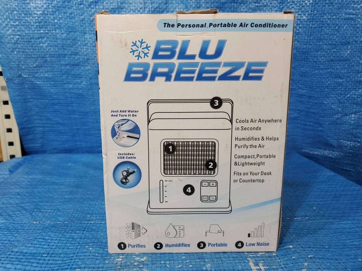 [ price cut ] *1000 jpy prompt decision! upbh USB portable cold air fan BLU BREEZE small size manner machine timer USB battery desk humidification spot cooler operation verification ending 