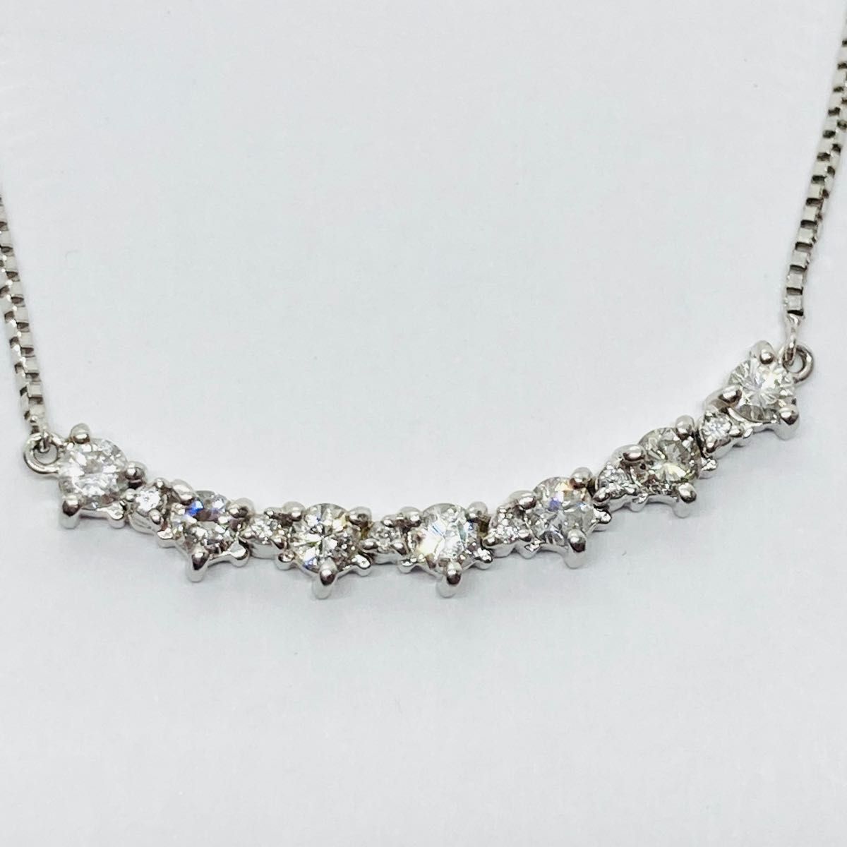 Pt900/Pt850 ダイヤモンド スマイル ネックレス D:0.52ct