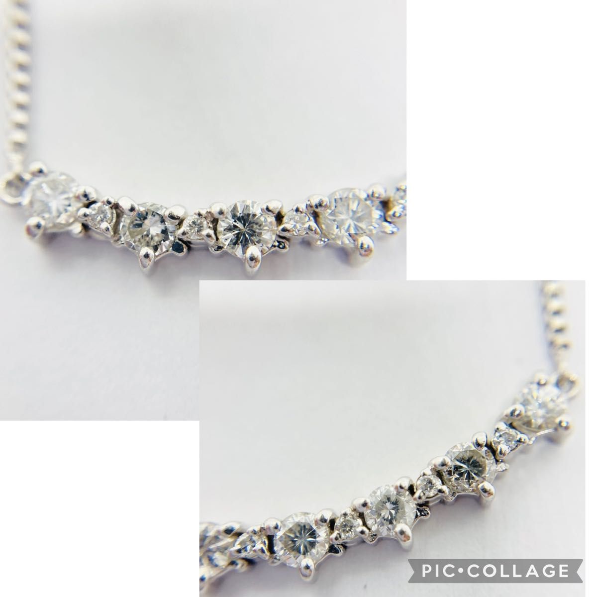 Pt900/Pt850 ダイヤモンド スマイル ネックレス D:0.52ct