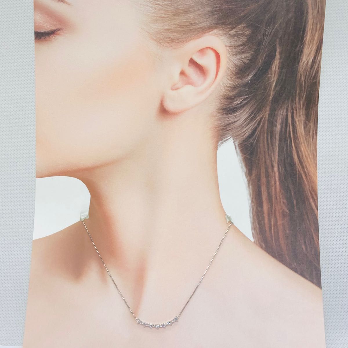 Pt900/Pt850 ダイヤモンド スマイル ネックレス D:0.52ct
