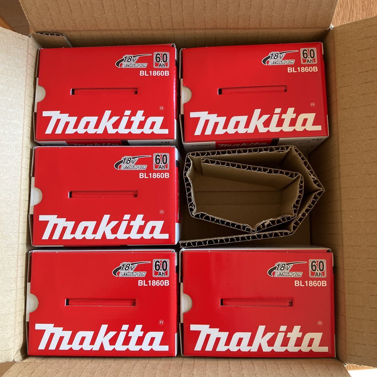 ナチュラルネイビー 新品◇マキタ純正バッテリ BL1860B 5個入 18V 6.0