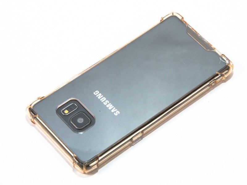 Samsung Galaxy Note 7 用 TPUアクリル製 クリア透明 衝撃減少 保護ケース カバー#クリアイエロー_画像1