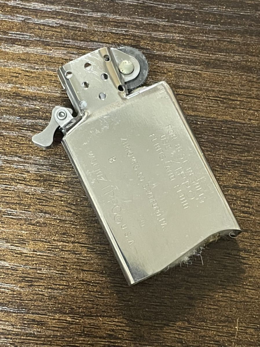 zippo 全面ウッド ウォールナット 年代物 スリム ウッド ジッポーメタル FOR BEST RESULTS デットストック シルバーインナー 1991年製_画像9