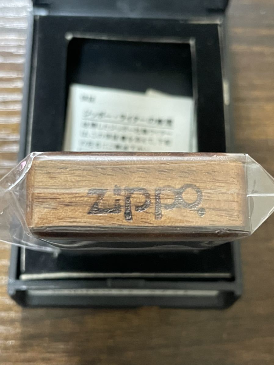 zippo 全面ウッド ウォールナット 年代物 スリム ウッド ジッポーメタル FOR BEST RESULTS デットストック シルバーインナー 1991年製_画像3