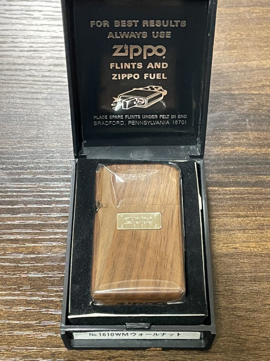 zippo 全面ウッド ウォールナット 年代物 スリム ウッド ジッポーメタル FOR BEST RESULTS デットストック シルバーインナー 1991年製_画像1