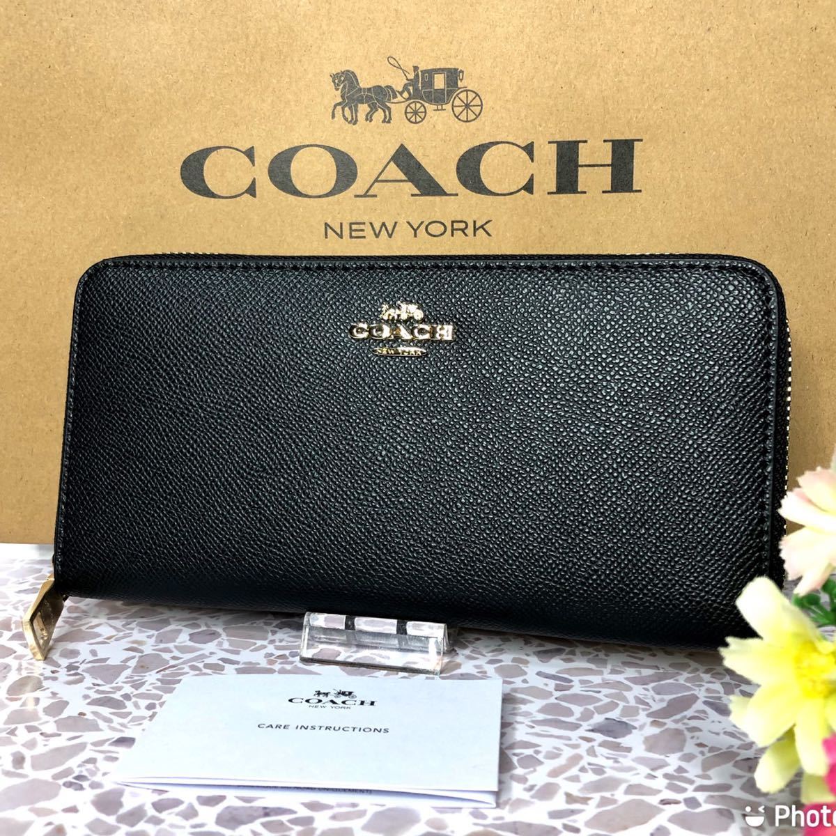 新しいスタイル COACHコーチ 長財布 ブラック 黒 シンプル 新品 女性用