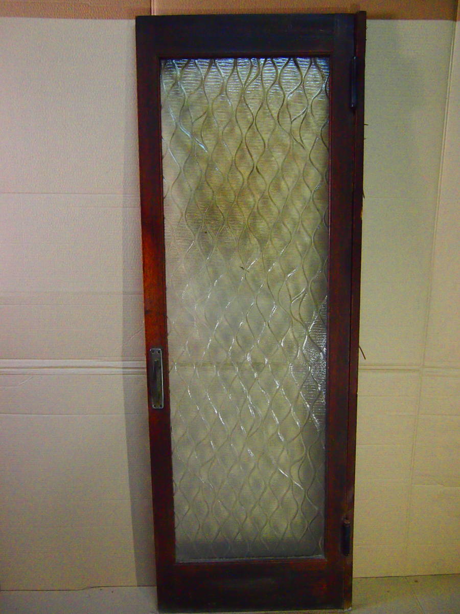 古　自由開きドア　自由丁番　モダンガラスドア　分厚いガラスドア　ドア幅：６５０ｍｍ　高さ：１９５０ｍｍ　　直接引き取り限定