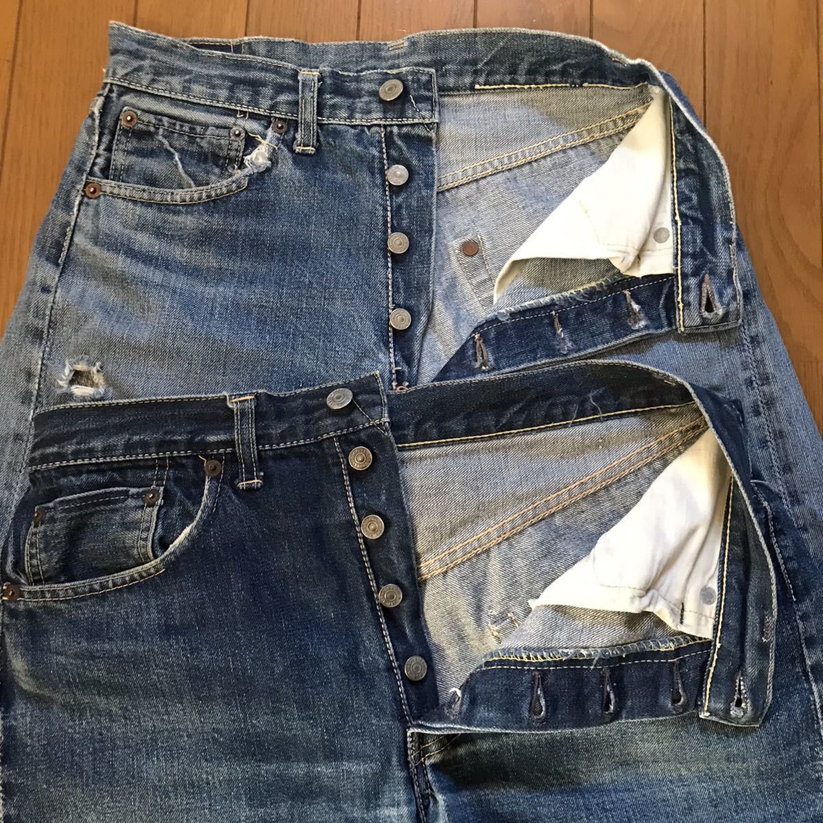 1960's ビンテージ LEVI'S リーバイス 501XX 503BXX 大戦 紙パッチ ビッグE 66 赤耳 デニム パンツ ジーンズ カットオフ ショーツ 32 33 34_画像4