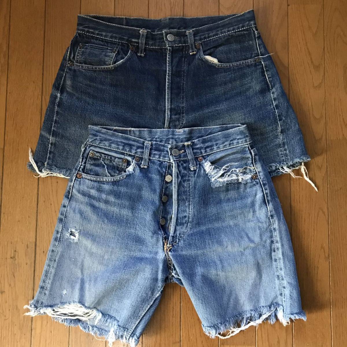 1960's ビンテージ LEVI'S リーバイス 501XX 503BXX 大戦 紙パッチ ビッグE 66 赤耳 デニム パンツ ジーンズ カットオフ ショーツ 32 33 34_画像2