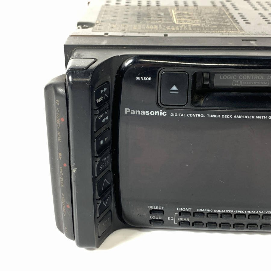 Panasonic CQ-VZ303D パナソニック カーステ テープデッキ ハーネス付き○ジャンク品の画像2
