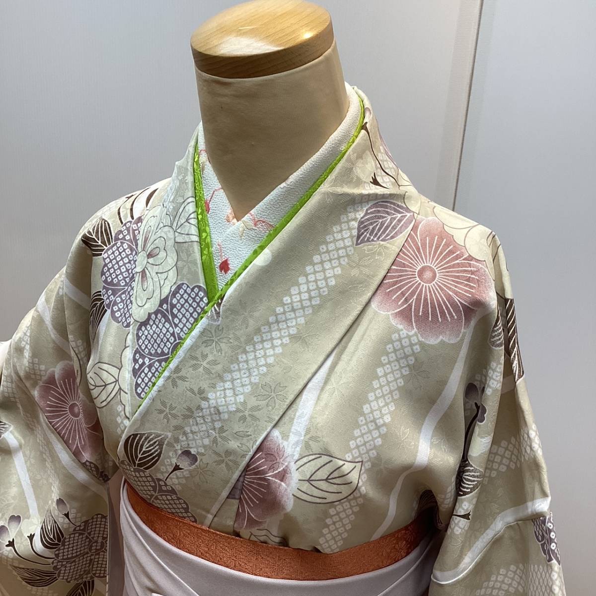 激安正規品浴衣/水着PayPayフリマ|袴用二尺袖着物 hj063 アースカラー花柄 卒業式 謝恩会