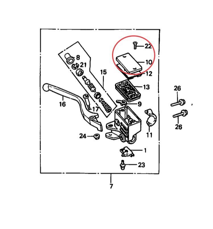 【送料無料】ホンダ純正CBX400FF/CBX400F/CBR400F/CBX550Fマスターシリンダーキャップセット(カバー フタ 蓋 フロントマスター ブレーキ )