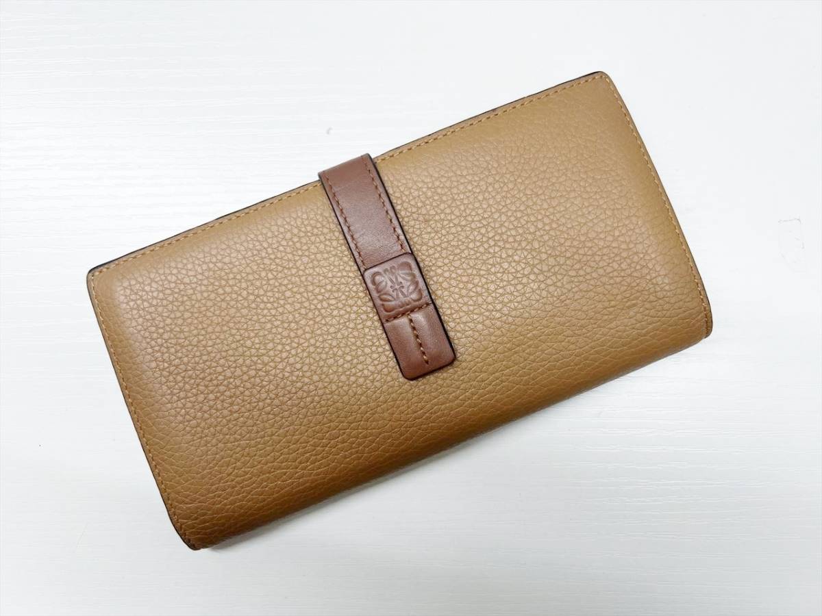 良好品 LOEWE ロエベ アナグラム バーティカル ウォレット ラージ 二