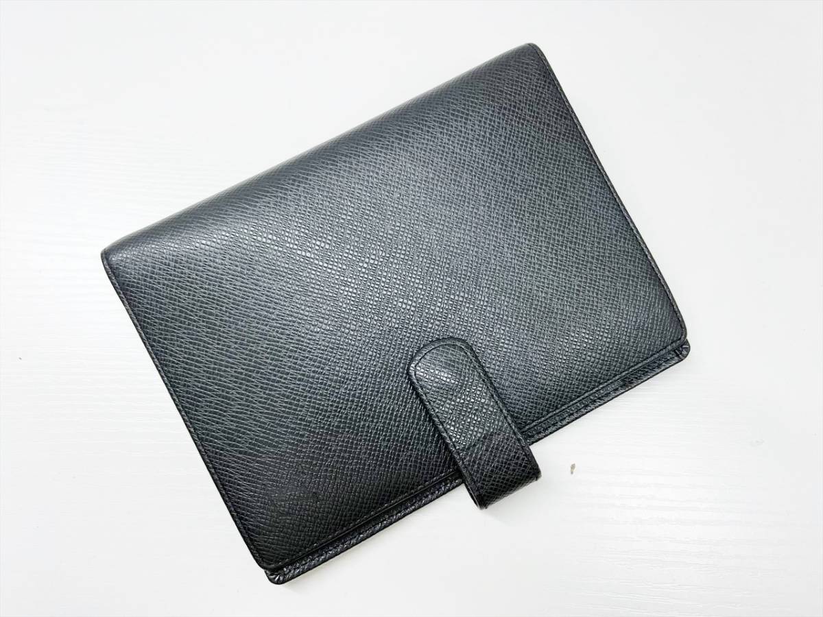 美品 Louis Vuitton ルイヴィトン タイガ アジェンダMM システム手帳 バイブルサイズ ６穴 黒 R20222_画像1