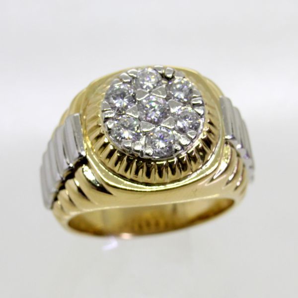 最新人気 ◎中古美品◎18金,プラチナ ダイヤ 1.00ct メンズリング 18.5号 ゴールド