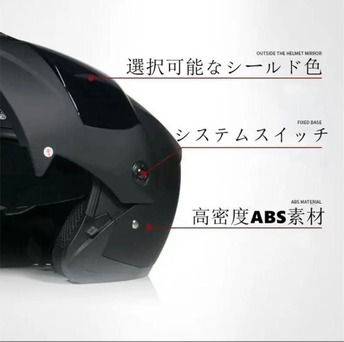 翌日発送可能】 艶黒フルフェイス システムヘルメットダブルシールド