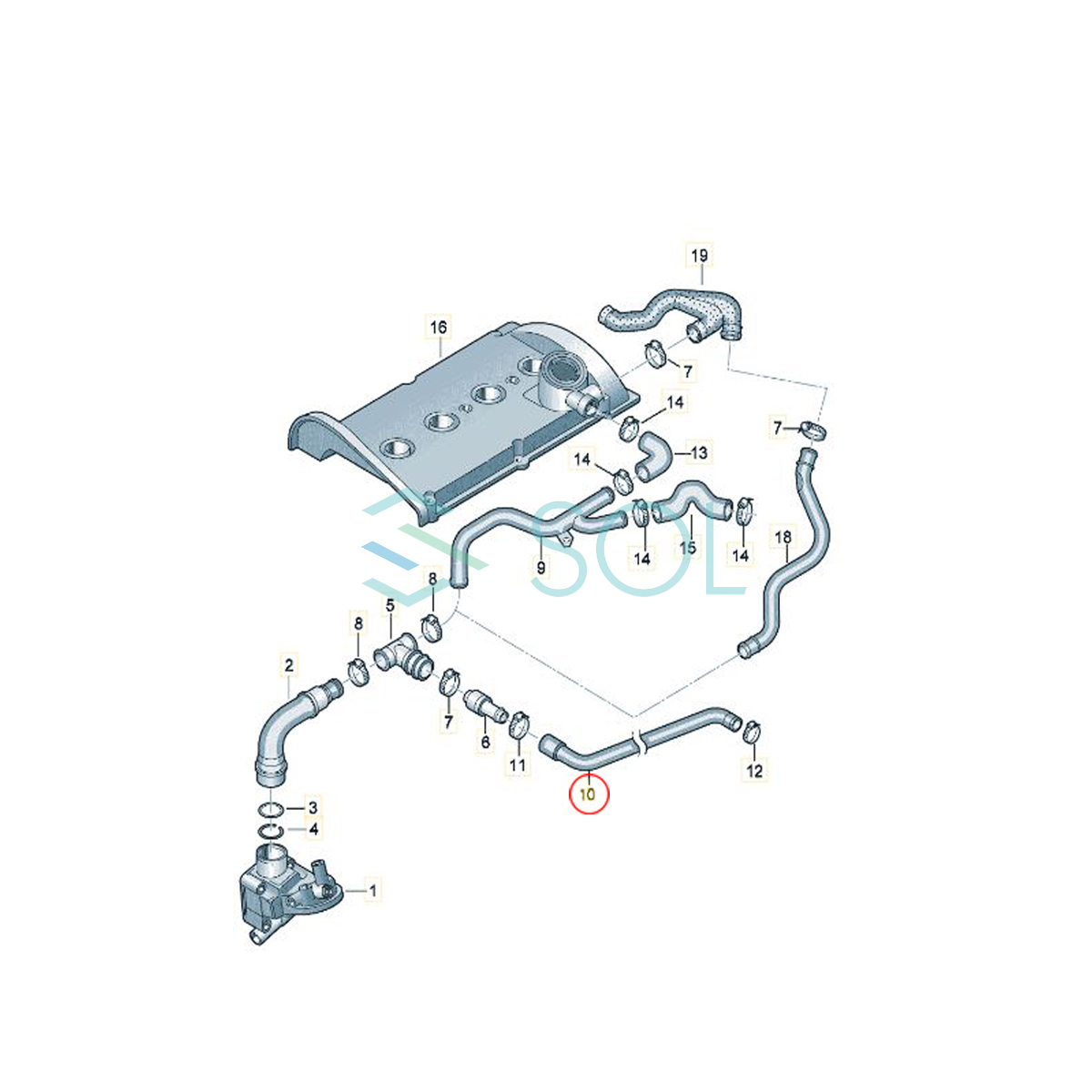 VW ボーラ(1J2) ゴルフ4(1J1 1J5) ブリーザーホース ブローバイホース 06A103221BK 06A103221AF 出荷締切18時_画像5