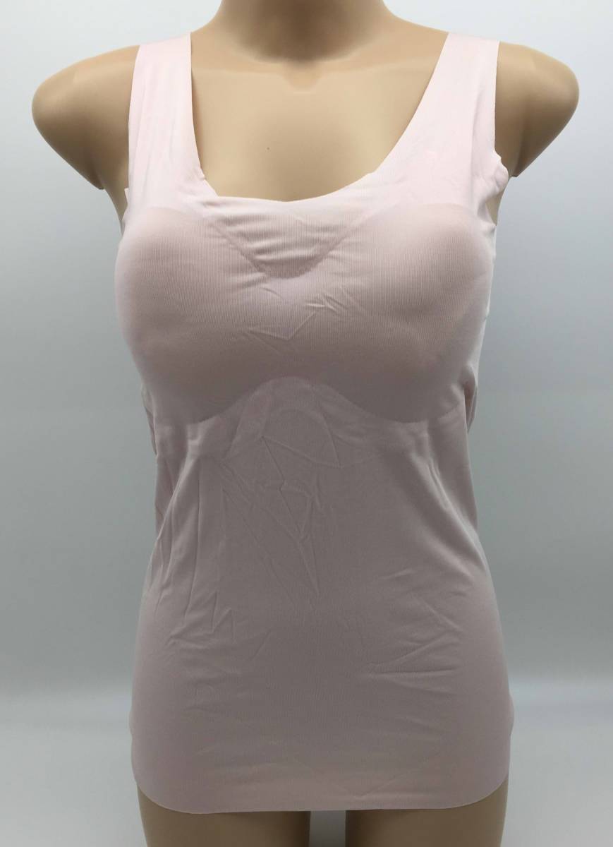 #53_1213 free shipping [ outlet ] [ Gunze ] lady's tank top clean labo complete less sewing pad attaching KL7258 smoked pink LL