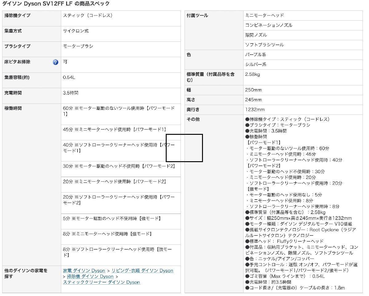 新品未使用 ダイソン Dyson SV12FF LF Dyson Cyclone V10 Fluffy