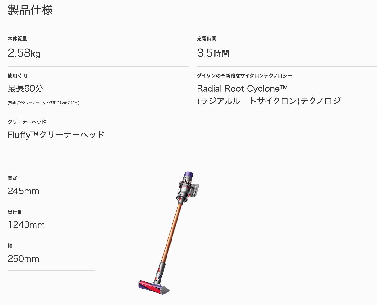 新品未使用 ダイソン Dyson SV12FF LF Dyson Cyclone V10 Fluffy