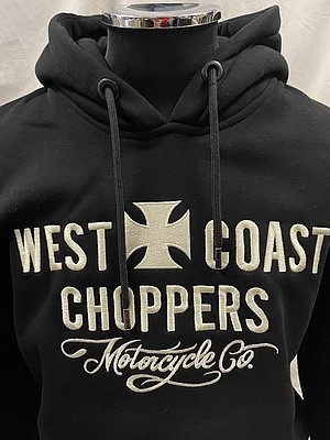 WEST COAST CHOPPERS パーカー フード付き Mサイズ ブラック×シャンパンゴールド 男女兼用 ウエストコーストチョッパーズ
