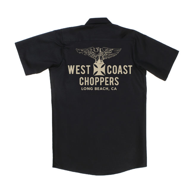 WCC ウエストコーストチョッパーズ製 イーグル ワークシャツ ブラック 黒 ハーレー チョッパー ショベル パンヘッド ナックル ボバー