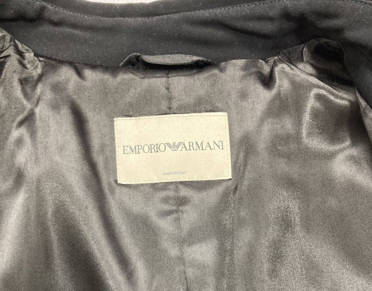 【最高級】EMPORIO ARMANI イタリア製 ステンカラーコート 50 黒 ブラック 8