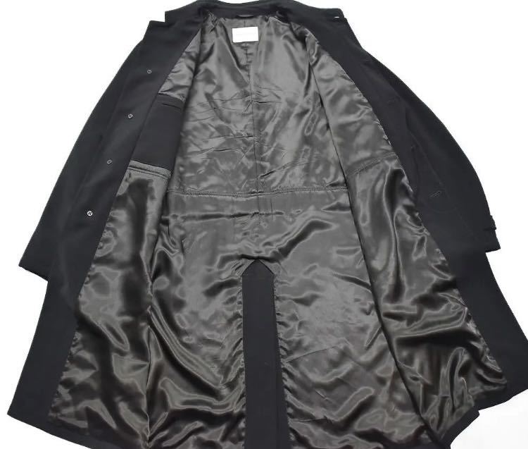 【最高級】EMPORIO ARMANI イタリア製 ステンカラーコート 50 黒 ブラック 5