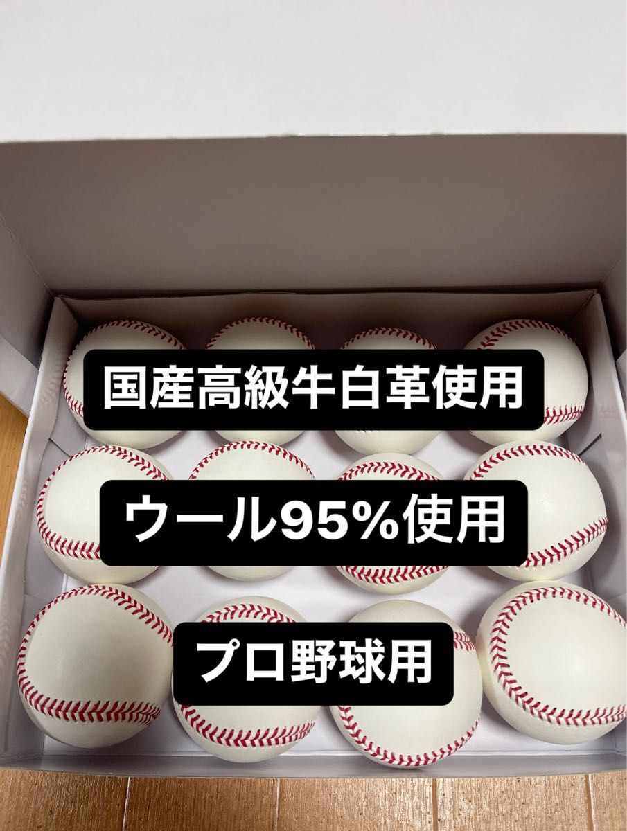 プロ野球仕様硬式野球ボール【国産高級牛白革使用】2ダース-