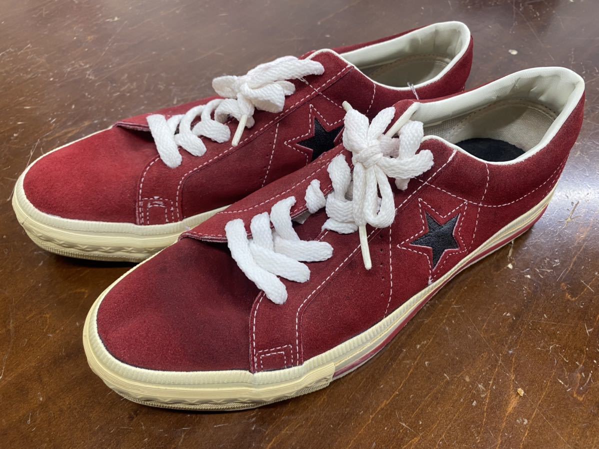 極美品 USA製 90s コンバース ワンスター スエード 赤×黒 26.5センチ
