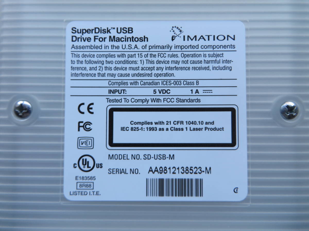 ☆ [Mac 周辺機器] IMATION社 SuperDisk USB Drive For Macintosh（スーパーディスク 外付けUSB接続 SD-USB-M）☆の画像6