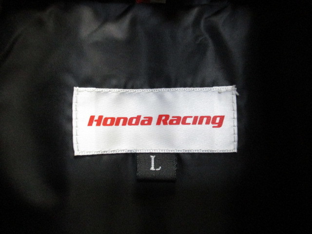 HONDA RACING　ホンダ　メンズダウンジャケット　メンズL　黒　ダウンパーカー　ダウンフーディー　レーシングジャケット　アウター12296_画像4