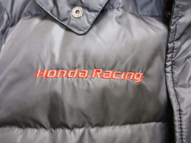HONDA RACING　ホンダ　メンズダウンジャケット　メンズL　黒　ダウンパーカー　ダウンフーディー　レーシングジャケット　アウター12296_画像2