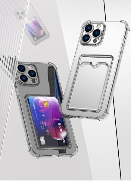 iphone 11Pro Max用ケース 6.5インチ 耐久耐衝撃透明TPU材質 エアクッション構造 衝撃吸収 ワイヤレス充電対応 レンズ保護 背面カード収納_画像2