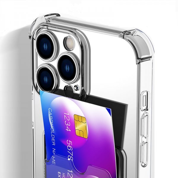 iphone 11Pro Max用ケース 6.5インチ 耐久耐衝撃透明TPU材質 エアクッション構造 衝撃吸収 ワイヤレス充電対応 レンズ保護 背面カード収納_画像1