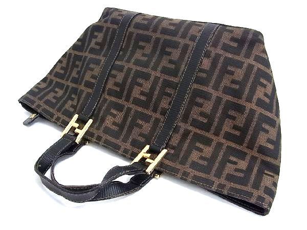 最高 FENDI フェンディ ズッカ FF柄 ハンドバッグ トートバッグ レザー